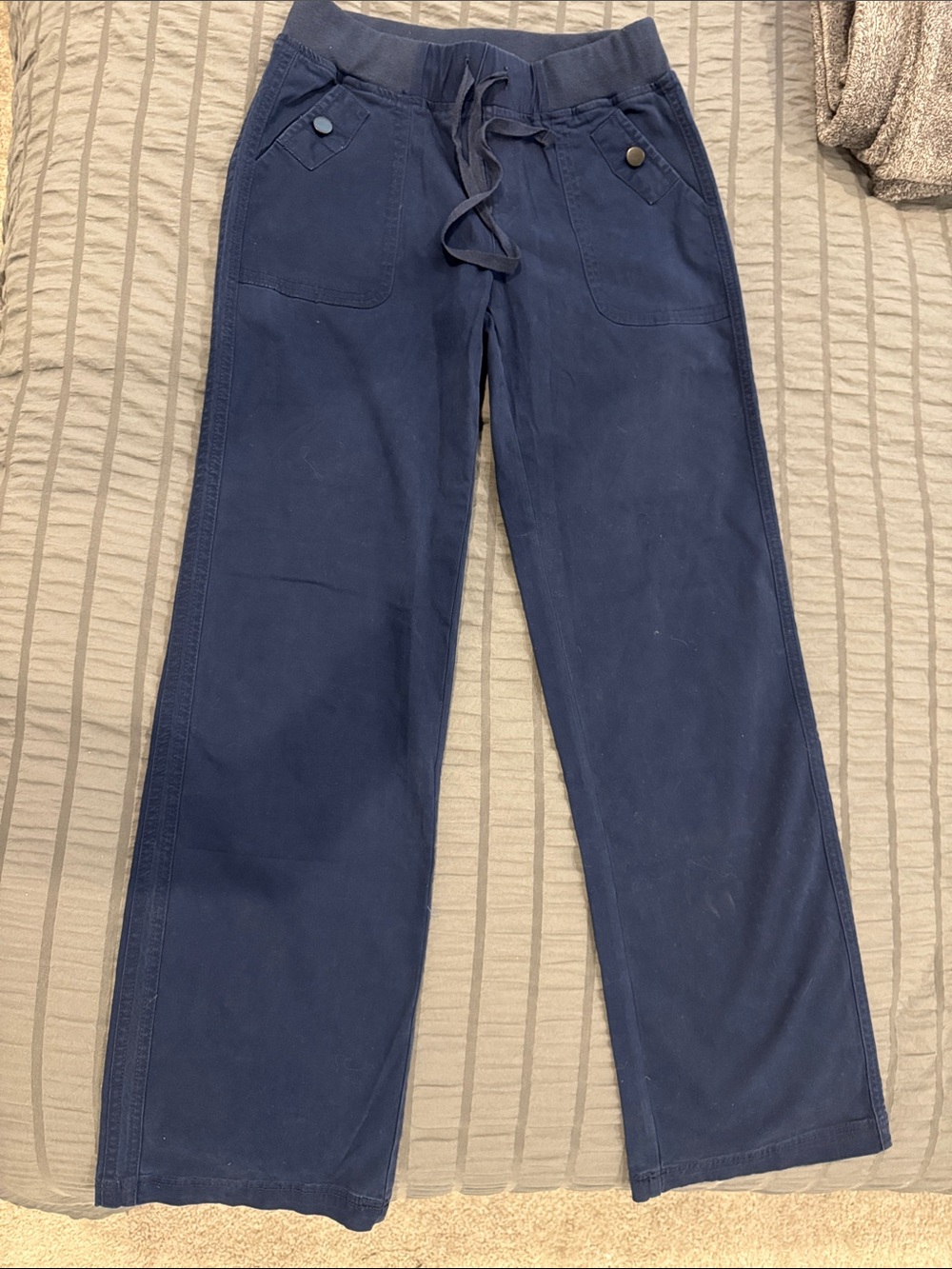 Commense Navy Wide-Leg Drawstring Sweatpants